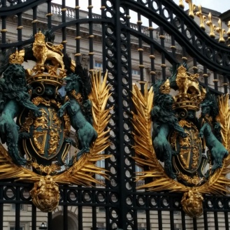The gates of Buckingham Palace. People were crowded around like you wouldn't believe.