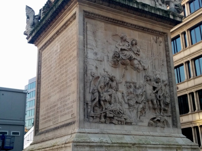 The Monument was built to remember the great fire in London, a blaze that raged on for three full days.
